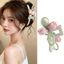 kẹp tóc ren đính hoa tuy lip vải màu hồng pastel