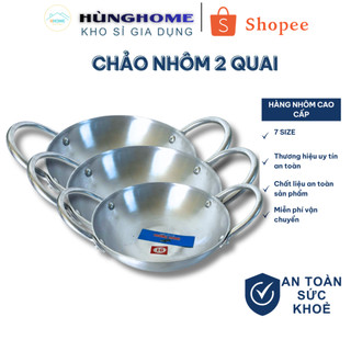 Chảo Nhôm 2 Quai Sâu Lòng Dày Dặn Đủ Cỡ_Size 16/18/22/24/26/30Cm