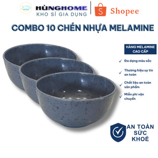 [Kho Sỉ] COMBO 10/20 Bát Cơm Nhựa Melamine Cao Cấp - Dùng Ăn Cơm/Chè/Cháo, Bền Đẹp, Tiện Lợi