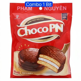 (Combo 1-2-4-6 Bịt) Bánh Phủ Sôcôla ChocoPN Phạm Nguyên (Gói 12 Cái x 18g)