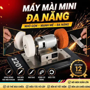 Máy Mài Dao Kéo 2 Đá Điều Chỉnh Tốc Độ - Dụng Cụ Mài Gia Dụng Đa Năng 100W Động cơ 775 Lõi Đồng, Kèm 2 Đá Mài Thô Và Mịn