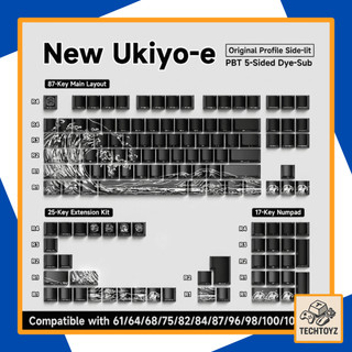 Bộ Keycaps Ukiyo-e - PBT Double Shot, DyeSub - Cherry Profile