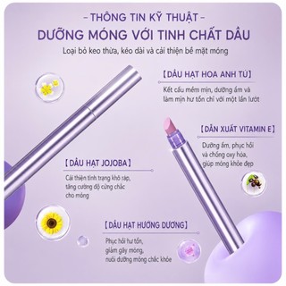 NANTY Bút dưỡng móng 3 trong 1 tẩy tế bào chết, dưỡng viền móng, đầu gốm tẩy da chết 1 Cây