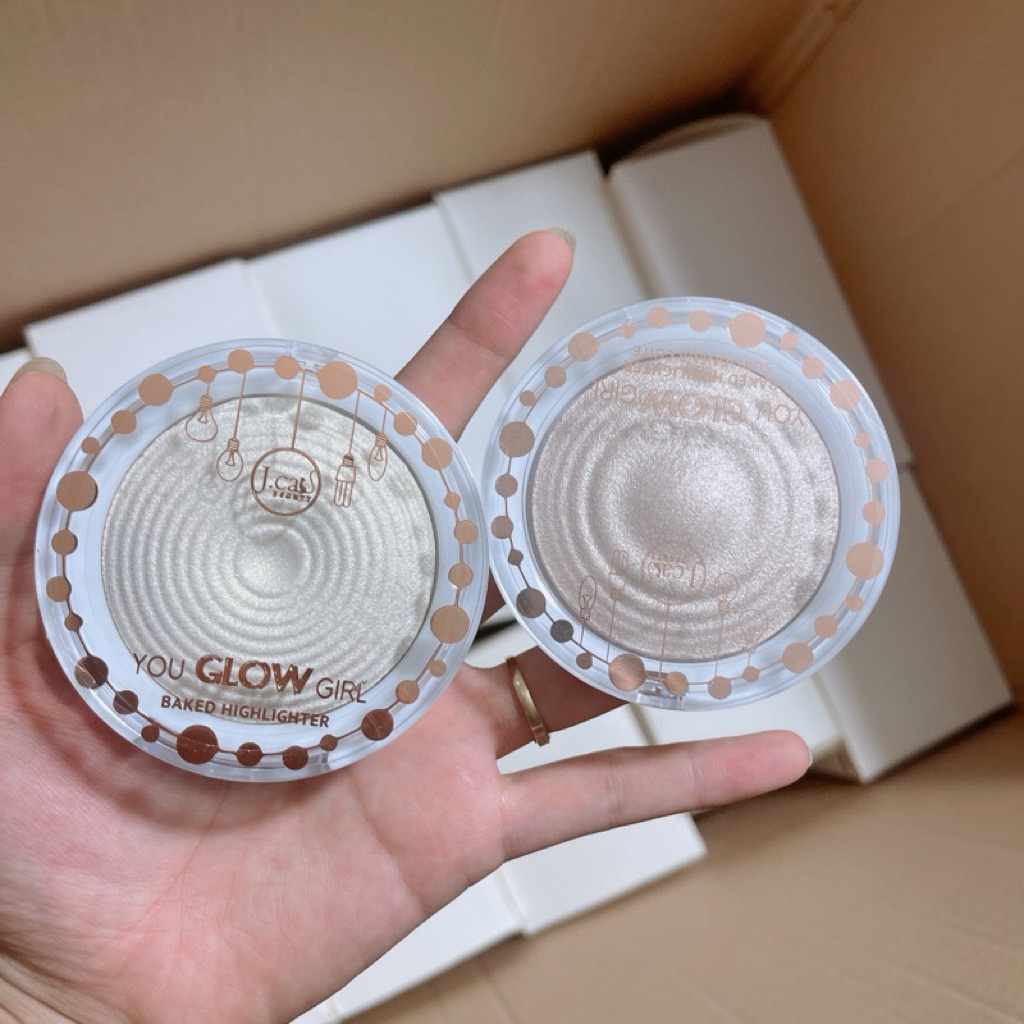Phấn Bắt Sáng J.Cat You Glow Girl Baked Highlighter 6g | Highlight Dạng Nướng Tone 101 & 105 Glow Tự Nhiên