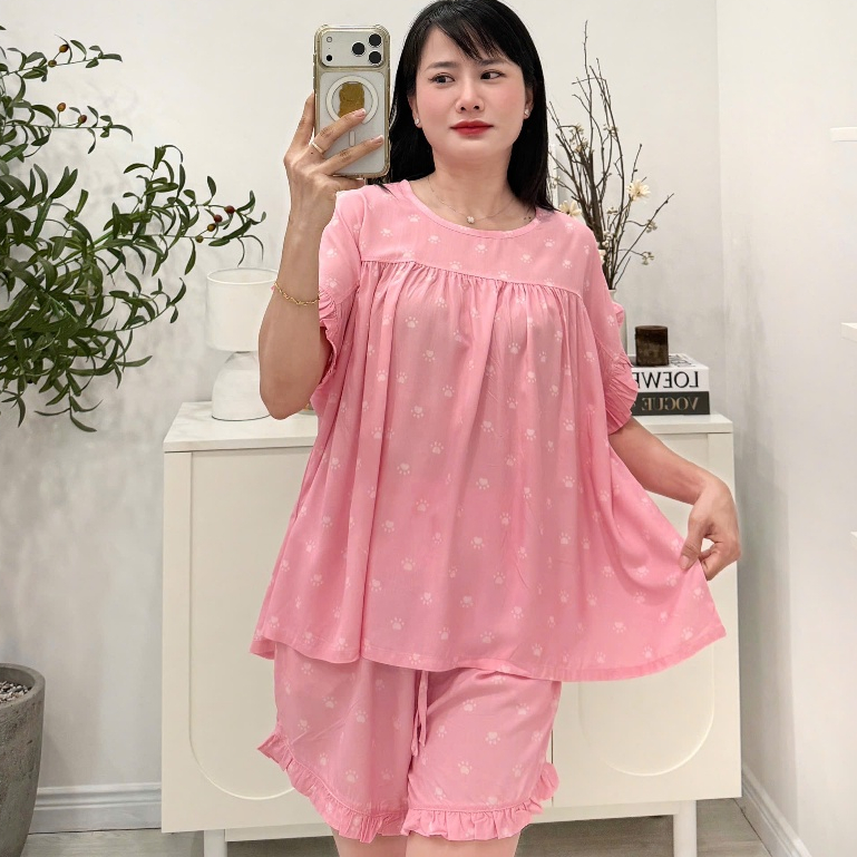 (43-98kg) Tole đùi cánh dơi, form thiết kế bèo 2 lớp - Nocnhasleepwear