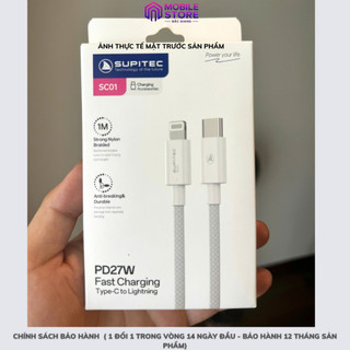 Dây Sạc Nhanh PD27W SUPITEC SC01 / Cổng Type-C To L | Dây Dù Dài 1M / Mobile Store Bắc Giang