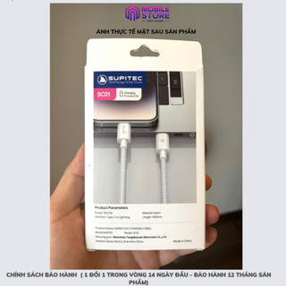 Dây Sạc Nhanh PD27W SUPITEC SC01 / Cổng Type-C To L | Dây Dù Dài 1M / Mobile Store Bắc Giang