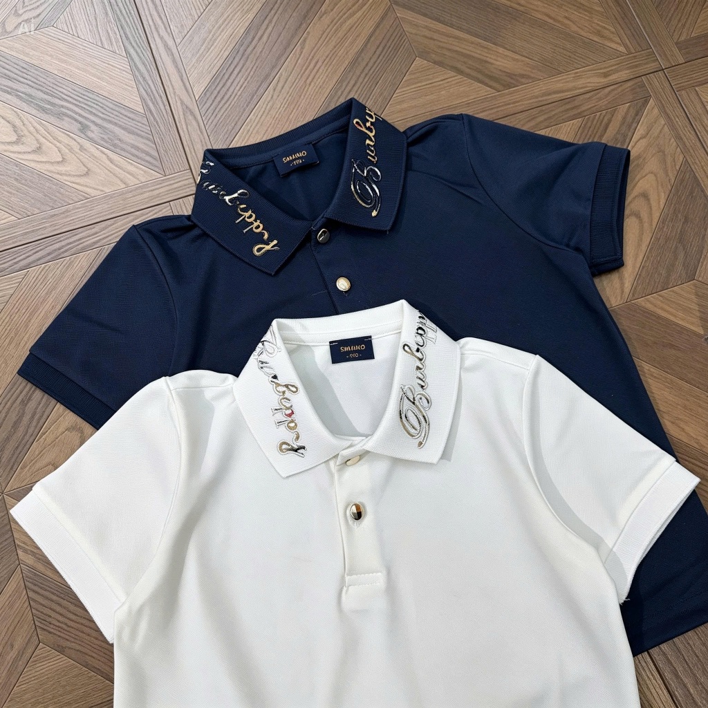 Áo Polo Bé Trai Bắp Bơ Ri Thêu Chữ Cổ Hot Hit_ Áo Polo Cho Bé Chất Cotton Cao Cấp