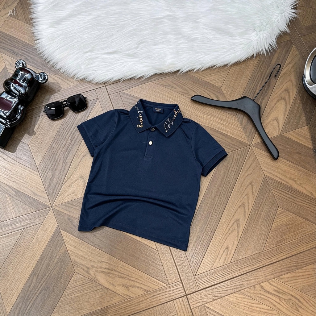 Áo Polo Bé Trai Bắp Bơ Ri Thêu Chữ Cổ Hot Hit_ Áo Polo Cho Bé Chất Cotton Cao Cấp