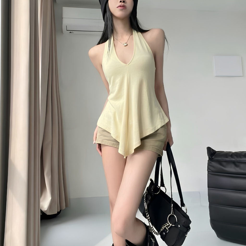[ NEW ] Áo cổ yếm LENOGI form rộng che eo, áo yếm cột dây hở lưng đi biển đi chơi mùa hè dễ phối La_belle_18