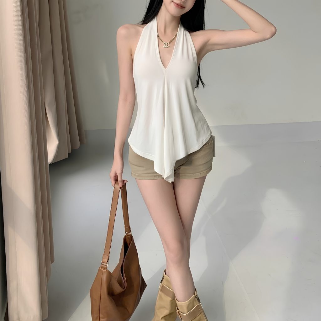 [ NEW ] Áo cổ yếm LENOGI form rộng che eo, áo yếm cột dây hở lưng đi biển đi chơi mùa hè dễ phối La_belle_18