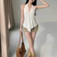 Áo cổ yếm LENOGI form rộng che eo, áo yếm cột dây hở lưng đi biển đi chơi mùa hè dễ phối La_belle_18