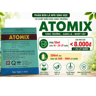 COMBO 10 GÓI ATOMIX X 10ML – PHA TỚI 250 LÍT – KÍCH CHỒI, BUNG ĐỌT MẠNH, RA RỄ NHANH