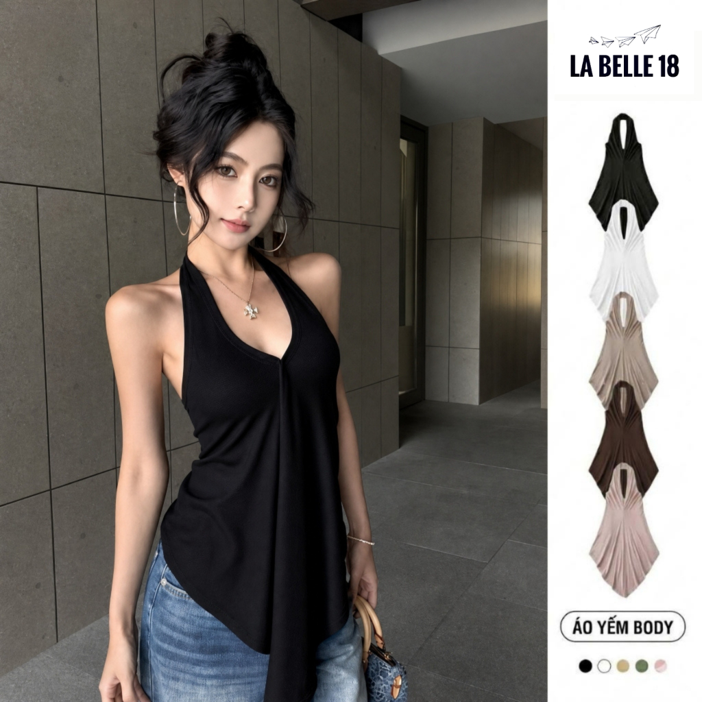 [ NEW ] Áo cổ yếm LENOGI form rộng che eo, áo yếm cột dây hở lưng đi biển đi chơi mùa hè dễ phối La_belle_18