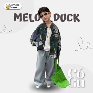 Áo Sơ Mi Bé Trai Dài Tay Tím Họa Tiết Hoa Lá Xanh Mellow Duck (4-13 Tuổi) - Hàn Quốc B2603011