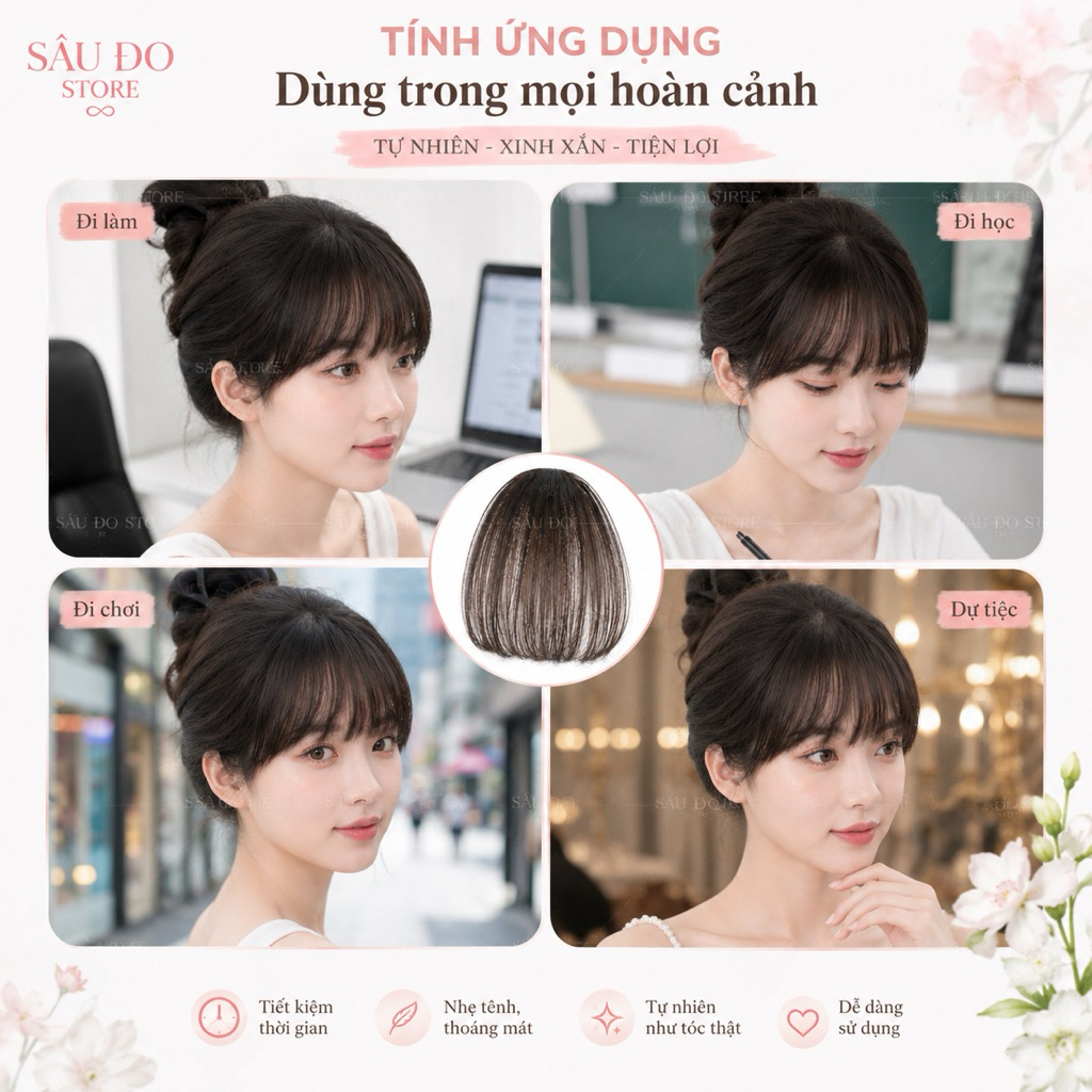 [Hàng Siêu Cấp] Kẹp Tóc Mái Giả Vô Hình Thời Trang Hàn Quốc Cho Nữ