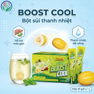 Oredon Boost Cool bột sủi thanh nhiệt hương dưa gang 10 gói x 7g, hỗ trợ mát gan