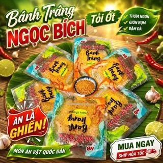 [ Combo 5 bịch ]  Bánh Tráng Ngọc Bích Vị Tỏi Ớt Muối Nhuyễn Siêu Cay Sợi Dẻo Thơm Ngon Ăn Vặt Văn Phòng Tiết Kiệm