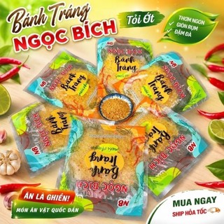 [ Combo 5 bịch ]  Bánh Tráng Ngọc Bích Vị Tỏi Ớt Muối Nhuyễn Siêu Cay Sợi Dẻo Thơm Ngon Ăn Vặt Văn Phòng Tiết Kiệm