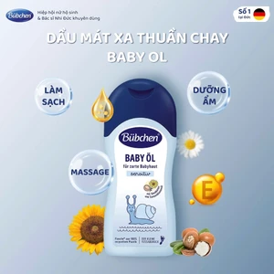 Dầu Massage Thuần Chay Cho Bé Từ Sơ Sinh BUBCHEN Baby Oil Giúp Dưỡng Ẩm, Thư Giãn 200ml