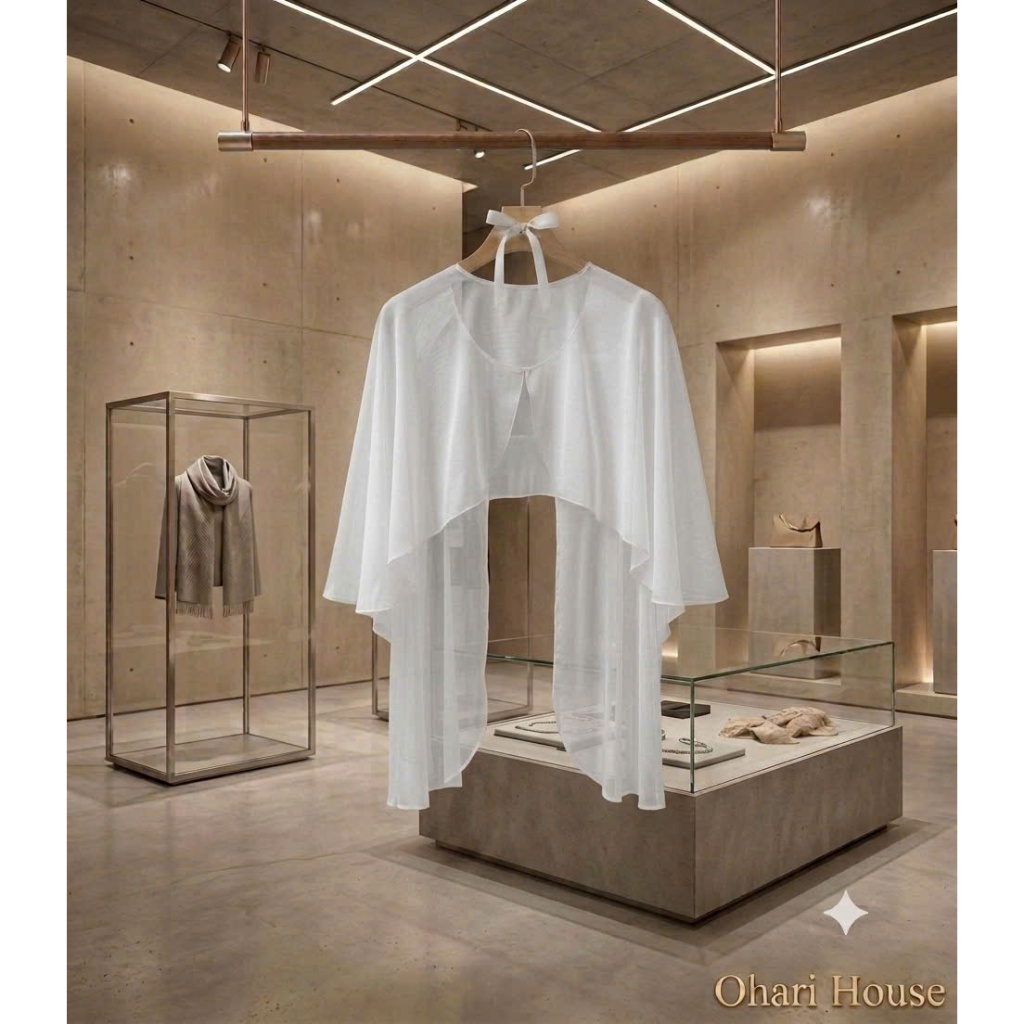 OHARI HOUSE - KHOÁC CHOÀNG VOAN TƠ MỎNG NHẸ (FREESIZE), ÁO CHOÀNG PHỐI VÁY ĐI TIỆC
