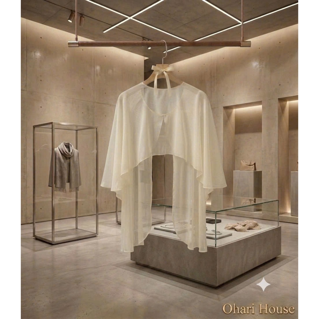 OHARI HOUSE - KHOÁC CHOÀNG VOAN TƠ MỎNG NHẸ (FREESIZE), ÁO CHOÀNG PHỐI VÁY ĐI TIỆC