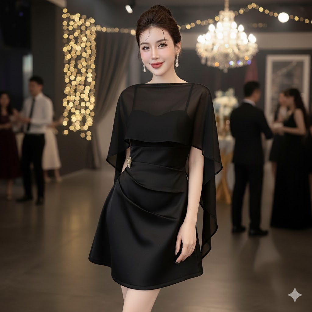 OHARI HOUSE - KHOÁC CHOÀNG VOAN TƠ MỎNG NHẸ (FREESIZE), ÁO CHOÀNG PHỐI VÁY ĐI TIỆC