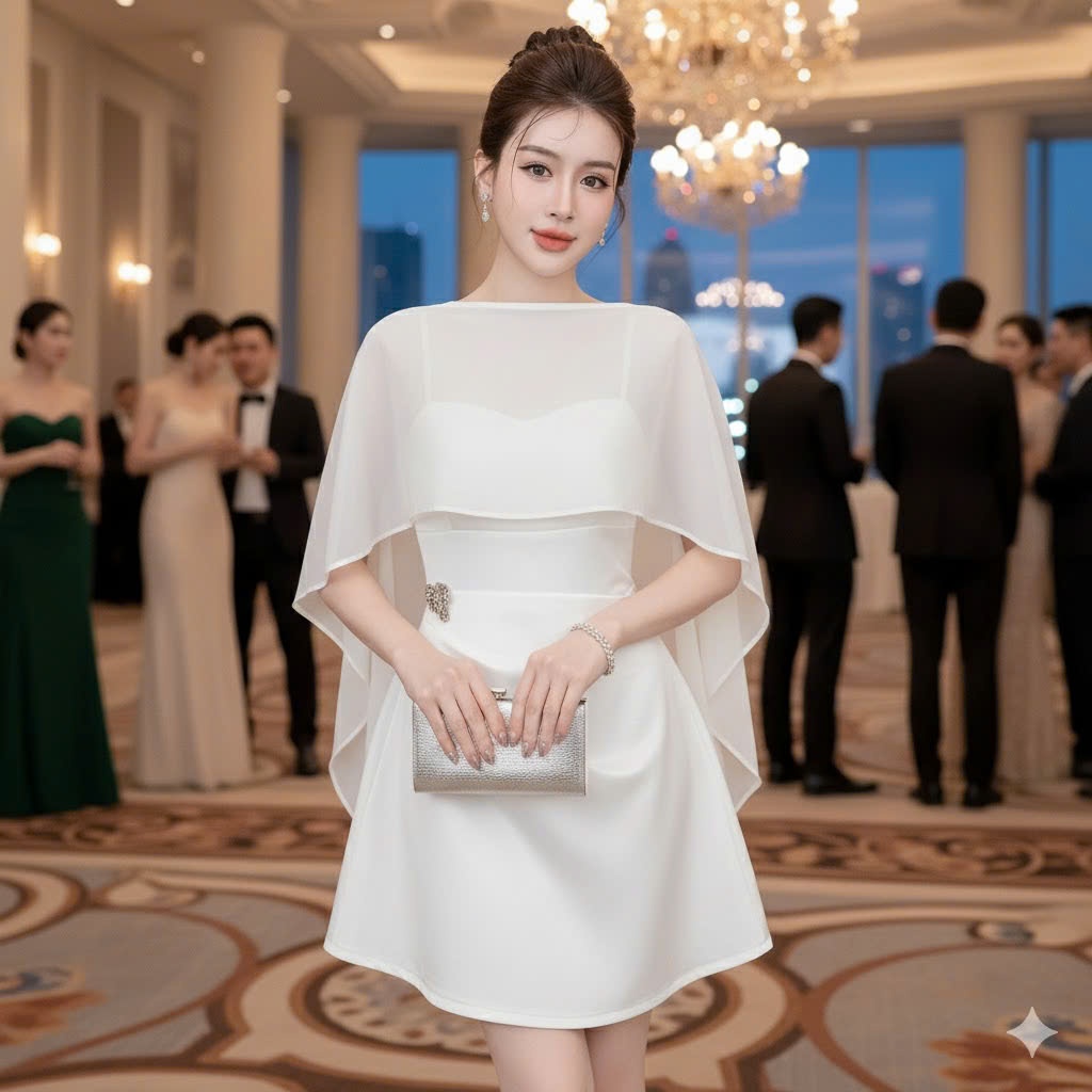 OHARI HOUSE - KHOÁC CHOÀNG VOAN TƠ MỎNG NHẸ (FREESIZE), ÁO CHOÀNG PHỐI VÁY ĐI TIỆC