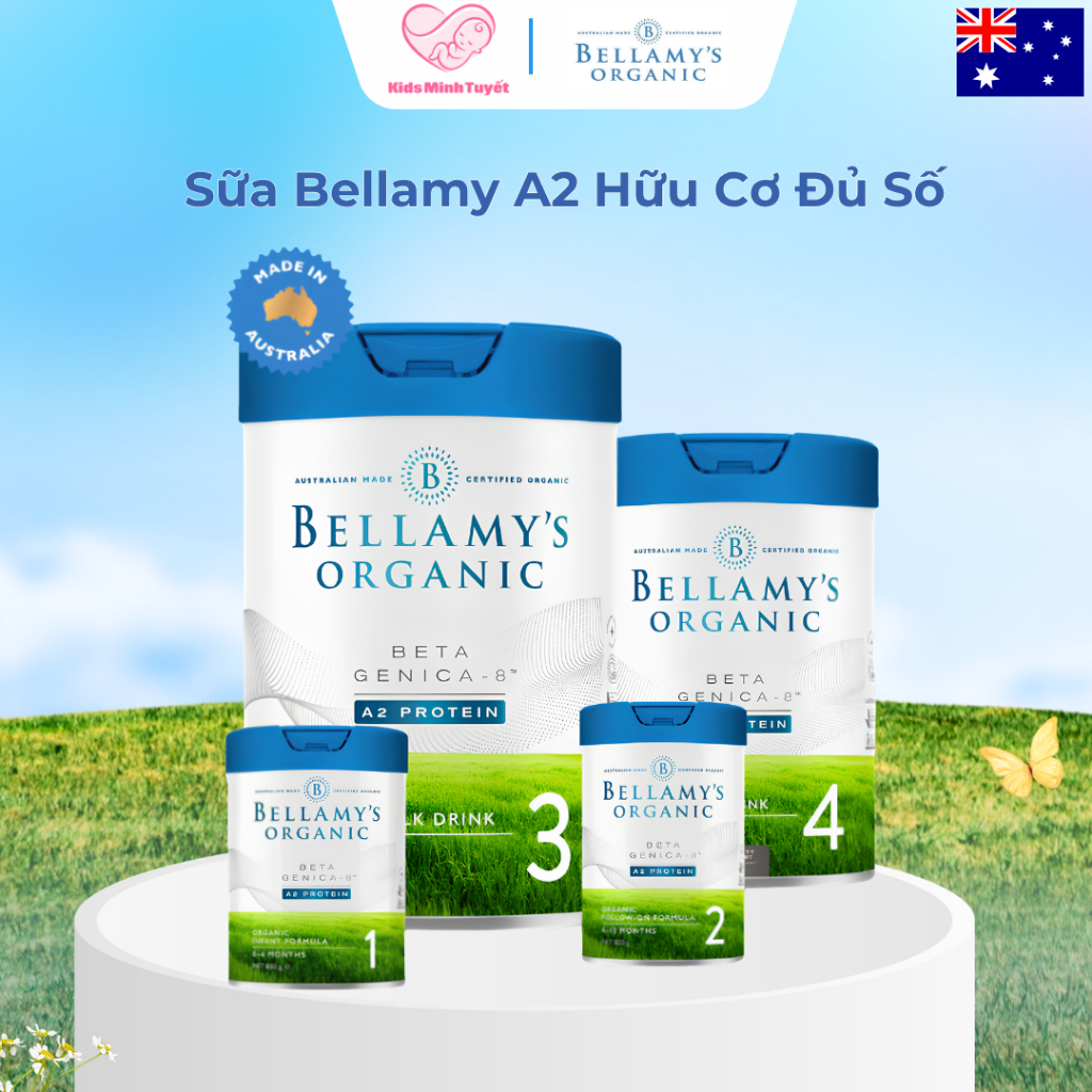 Sữa Bellamy A2 Hữu Cơ Đủ Số - Sữa Mát - Cho Bé 0–3 Tuổi – Hỗ Trợ Hệ Tiêu Hóa, Phát Triển Toàn Diện