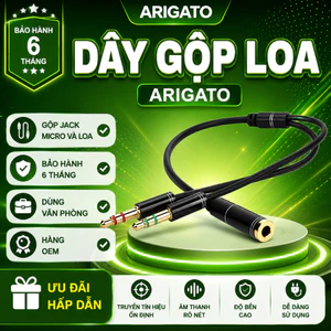 Dây Gộp Mic Và Loa Thành 1 Jack 3.5mm ARIGATO 25CM Cáp Gộp Âm Thanh Cho Laptop Máy Tính Giá Rẻ