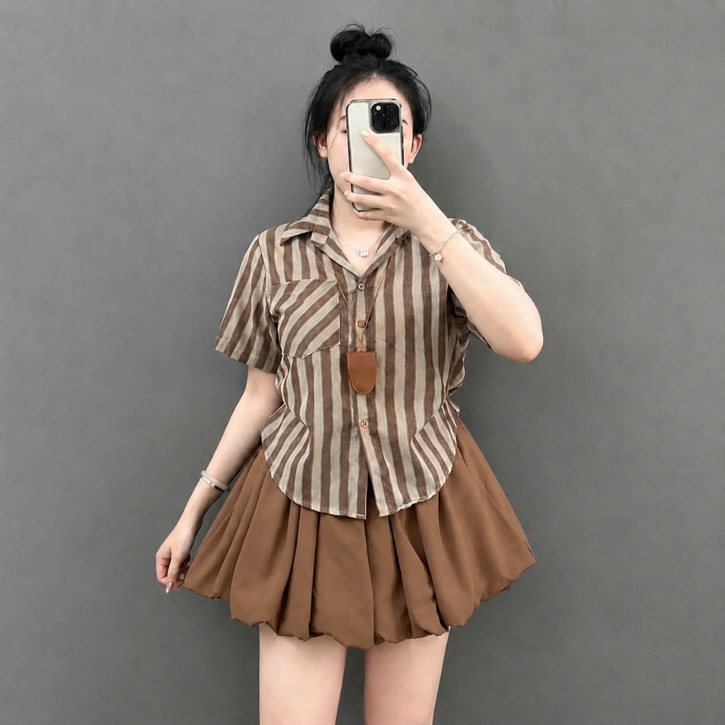 Áo Sơ Mi Kiểu Bigsize Nữ Linen Xước Mềm BIG SIZE Cô Nhỏ, Dáng Vừa Trẻ Trung , Dễ Phối Quần Váy A288