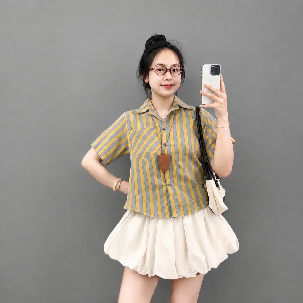 Áo Sơ Mi Kiểu Bigsize Nữ Linen Xước Mềm BIG SIZE Cô Nhỏ, Dáng Vừa Trẻ Trung , Dễ Phối Quần Váy A288
