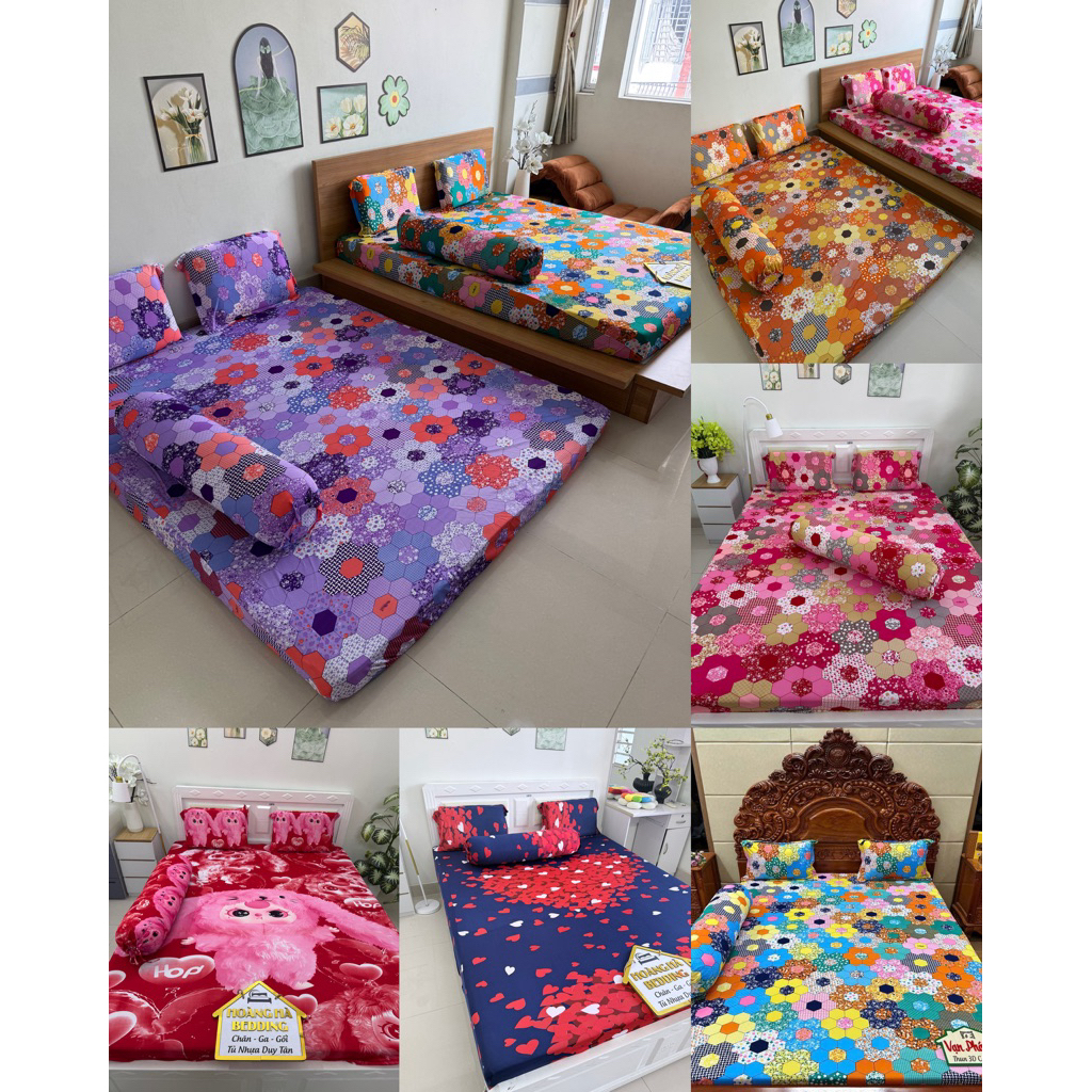 link 1 (ôm dây kéo )Bộ ga thun hàn quốc 4 món - 1m6 và 1m8
