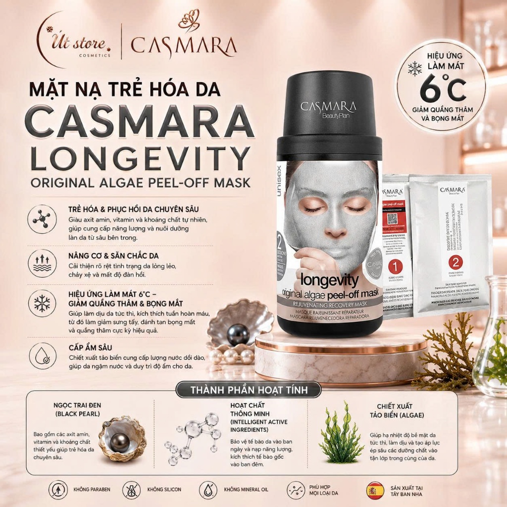 [Chính Hãng] Mặt Nạ Dưỡng Da Chuyên Sâu CASMARA ALGAE PEEL-OFF MASK 500gr