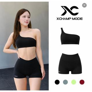 XCHAMP MODE Set bộ thể thao lệch vai  tập gym, yoga nữ co dãn tôn dáng che khuyết điểm