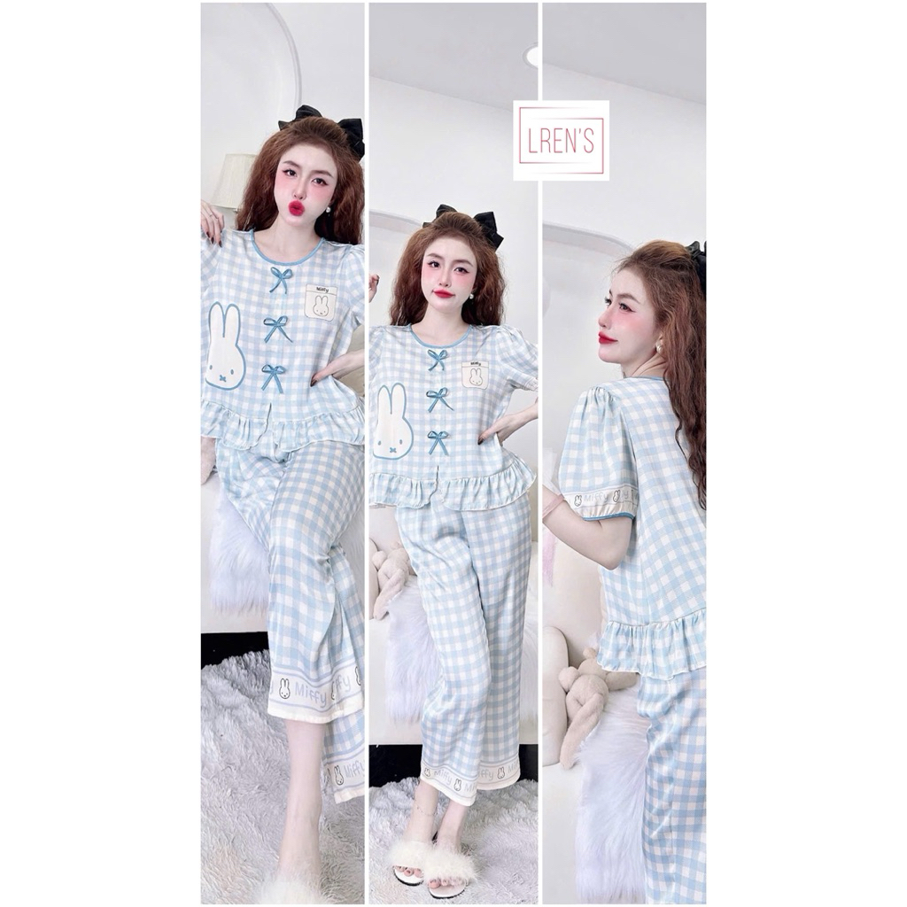 [25/12/25]Lửng cổ vuông,phom quần 9 tấc,lụa latin mềm nhẹ mát