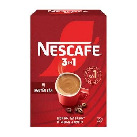 [TẶNG KÈM LY SỨ ĐỎ PHIÊN BẢN ĐẶC BIỆT] Cà Phê Nescafe 3in1 Vị Nguyên Bản Hộp Đỏ 20 Gói*16G