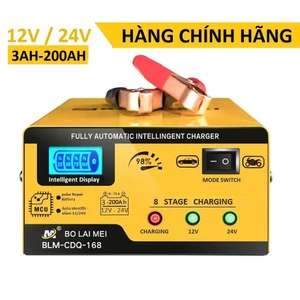 Sạc bình ắc quy ô tô,xe máy 12V 24V 200AH thông minh tự ngắt khi đầy chống ngược cực HÀNG CHÍNH HÃNG Bolaimei