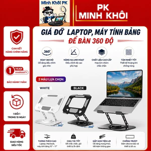 Giá Đỡ LAPTOP MÁY TÍNH BẢNG Để Bàn Xoay 360 độ, Máy Laptop Hợp Kim Thép Cacbon