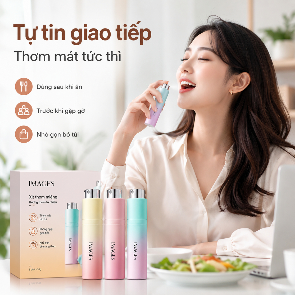 Xịt Thơm Miệng Mini Nhiều Mùi Hương｜Hỗ Trợ Giữ Hơi Thở Thơm Mát｜Dạng Phun Sương, Dễ Mang Theo