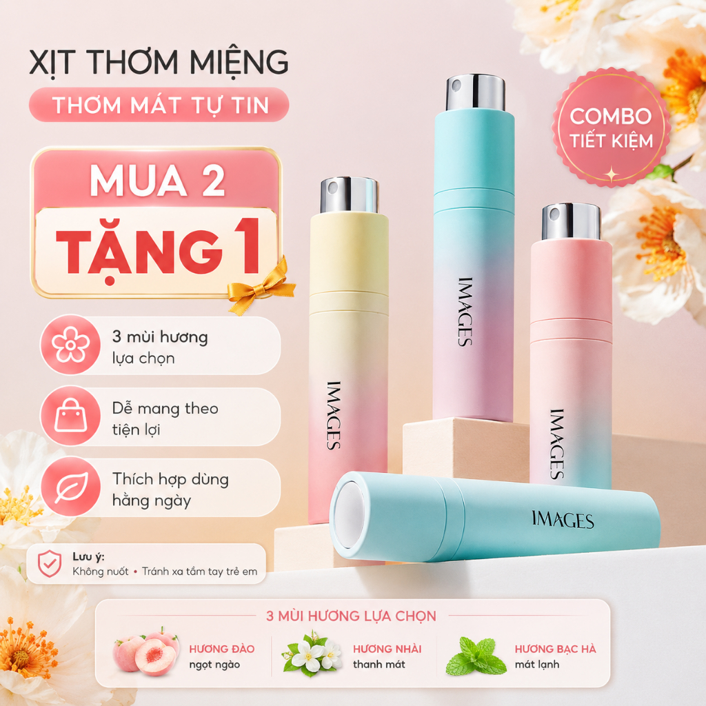 Xịt Thơm Miệng Mini Nhiều Mùi Hương｜Hỗ Trợ Giữ Hơi Thở Thơm Mát｜Dạng Phun Sương, Dễ Mang Theo