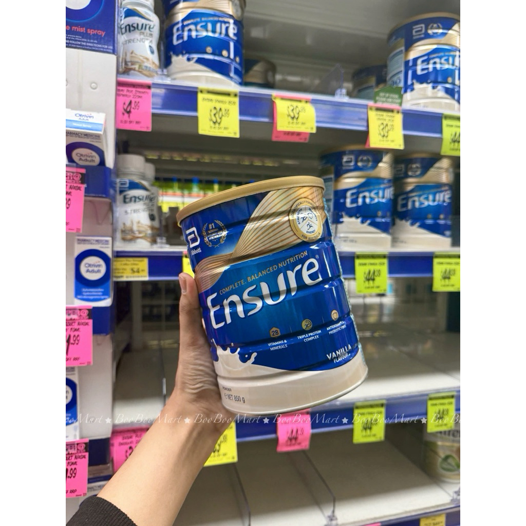 Sữa bột ensure  abbott hương vani giàu dinh dưỡng hộp 850g ( Bay Air )