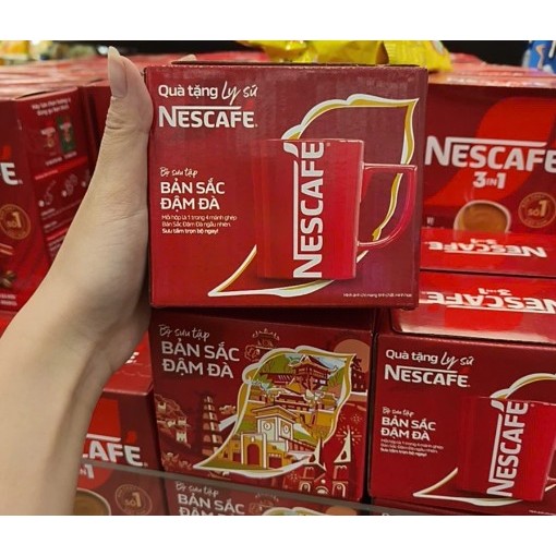 [TẶNG KÈM LY SỨ ĐỎ PHIÊN BẢN ĐẶC BIỆT] Cà Phê Nescafe 3in1 Vị Nguyên Bản Hộp Đỏ 20 Gói*16G