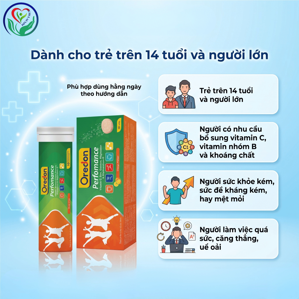 Oredon Perfomance viên sủi vitamin C tuýp 10 viên, hỗ trợ đề kháng, giảm mệt mỏi