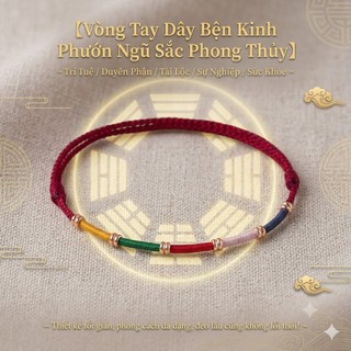 Vòng Tay Dây Bện Kinh Phướn Ngũ Sắc Phong Thủy Vòng Đeo Tay Chỉ Đỏ Năm Màu May Mắn Bình An Tài Lộc Thời Trang Cho Nam Nữ