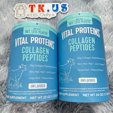 [Mẫu Mới + Hoả Tốc + Hàng Mỹ] Bột Collagen Thủy Phân Vital Proteins Collagen Peptides Unflavored (567g / 680g)