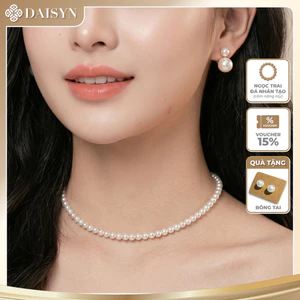 N425 choker dây chuyền vòng cổ hạt Ngọc 4mm phong cách vintage xinh xắn cho nữ