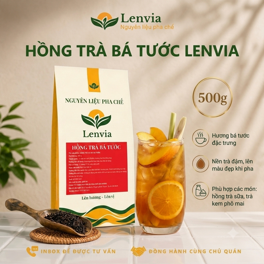 Hồng Trà Bá Tước Pha Trà Sữa Lenvia - Nguyên Liệu Pha chế - Earl Grey Túi 500g