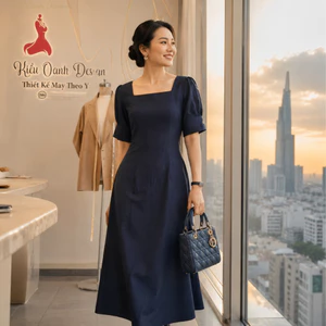 Đầm body linen trung niên,độ bền cao,mát mịn,thấm hút mồ hôi,may viền tỉ mỉ,sản xuất độc quyền tại Kiều Oanh Designer