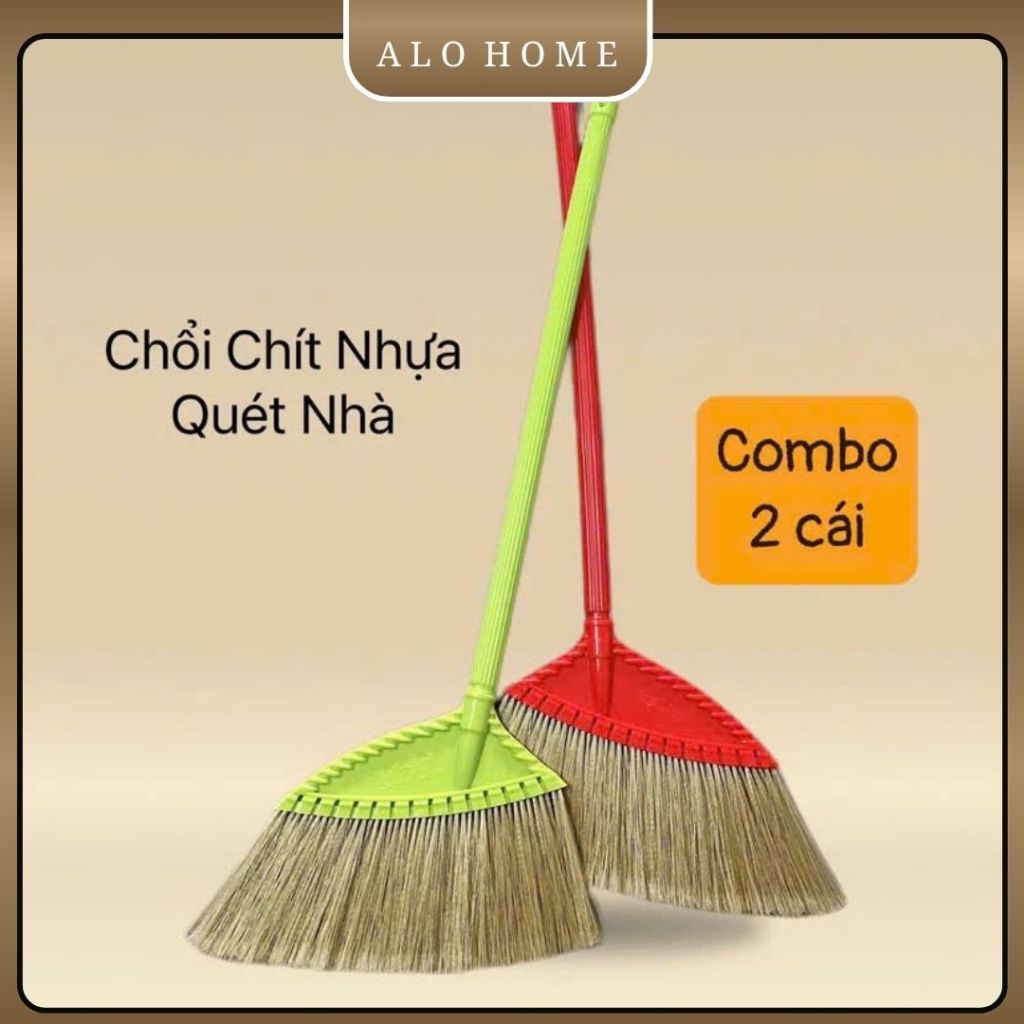 Combo 2 chổi cước quét nhà ALOHOME – Chổi quét sợi cước mềm, cán dài chắc chắn, bền đẹp